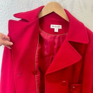 Red Fall Peacoat Jacket